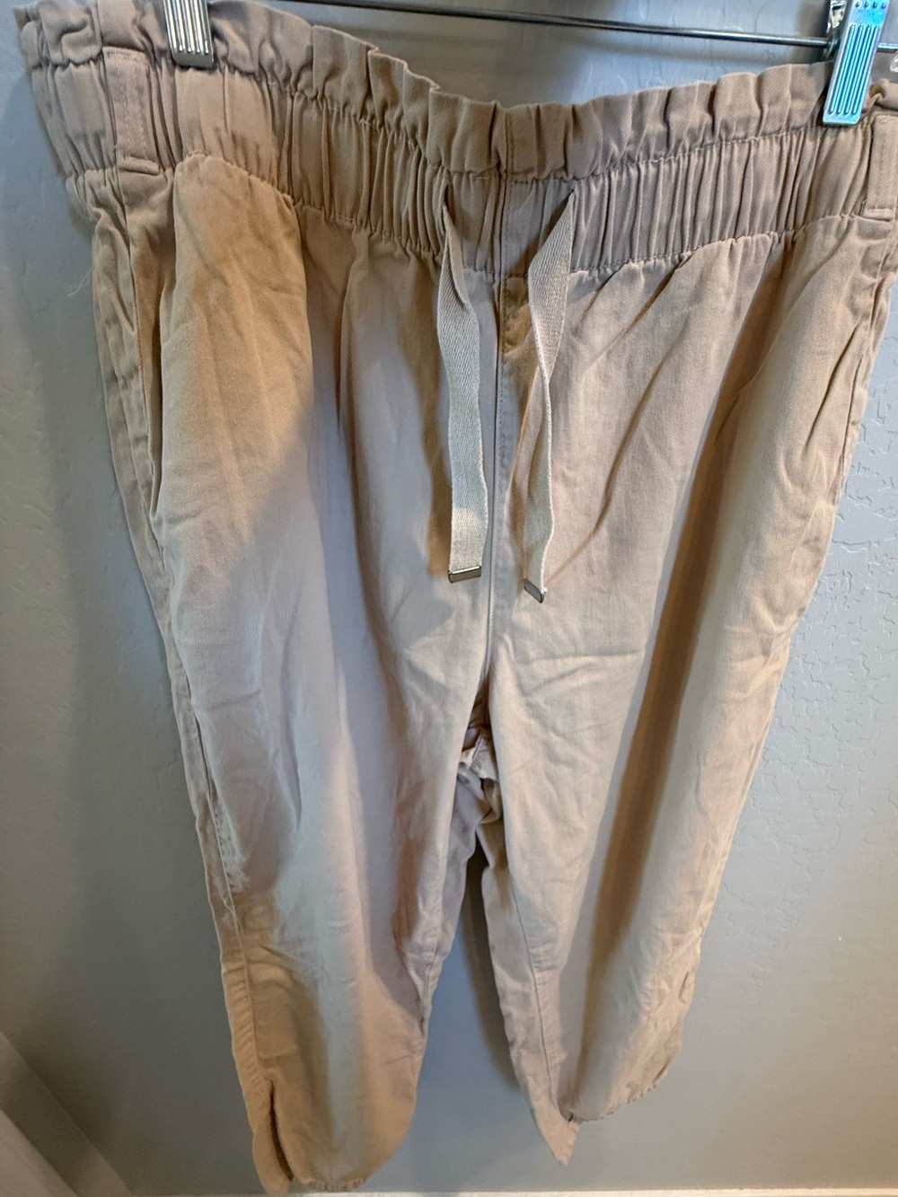 Zara Beige Drawstring Jogger Pants for Men